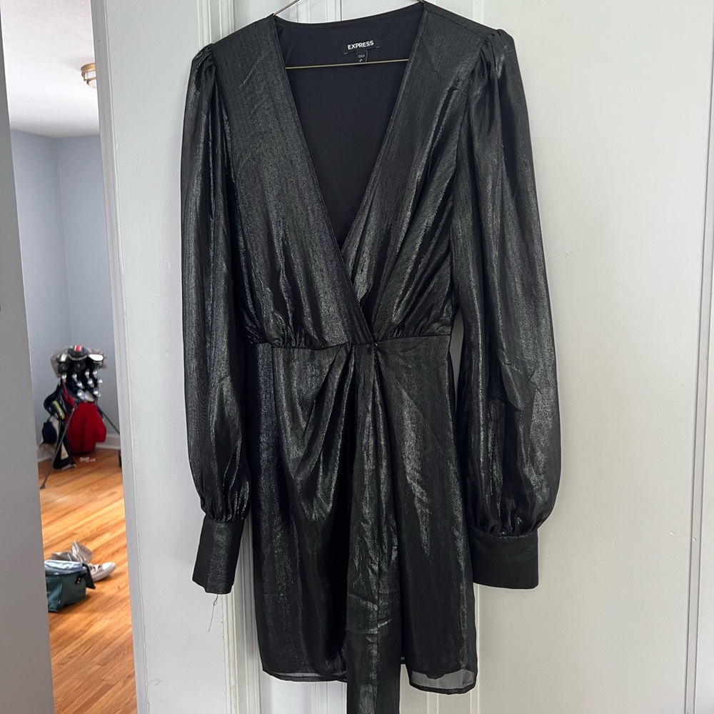 Express Black Shiny Dress - Small